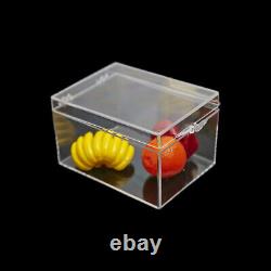 Clear Plastic Storage Box with Hinged Lid Jewelry Display Beads Container Case