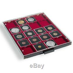 Coin Collection Aluminum Box Cargo Travel Show Case Display Box Storage Quadrum