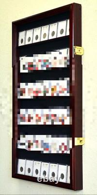 Coin Slab Display Case NGC PCGS ICG CAC Cabinet Cherry Wood Collector Shadow Box