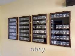 Coin Slab Display Case NGC PCGS ICG CAC Cabinet Cherry Wood Collector Shadow Box