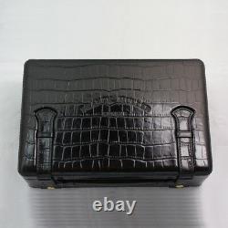 Collectible Franck Muller Black Leather Trunk Display Case & Outer Box