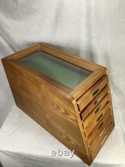 Collectors 7 Drawer Case Solid Wood Knives Display Case Coins Watches Medals