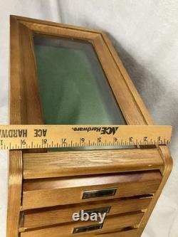 Collectors 7 Drawer Case Solid Wood Knives Display Case Coins Watches Medals