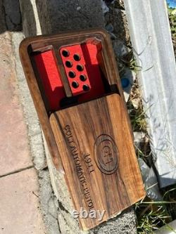 Colt 1911 Custom Design Walnut Wooden Presentation Case Display Box