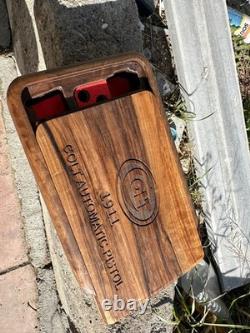 Colt 1911 Custom Design Walnut Wooden Presentation Case Display Box