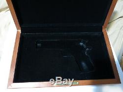 Colt 1911 Wood Presentation Case Pistol Wooden Display Box BLACK VELVET MINTY