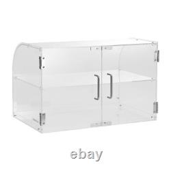 Commercial Pastry Display Case 2 Tier Acrylic with Rear Door Removable Shelves