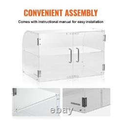 Commercial Pastry Display Case 2 Tier Acrylic with Rear Door Removable Shelves