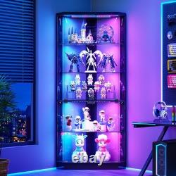 Corner Curio Cabinet with RGB Lights, 5-Tiers Display Cases for Collectibles