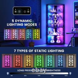 Corner Curio Cabinet with RGB Lights, 5-Tiers Display Cases for Collectibles