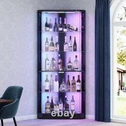 Corner Curio Cabinet with RGB Lights, 5-Tiers Display Cases for Collectibles
