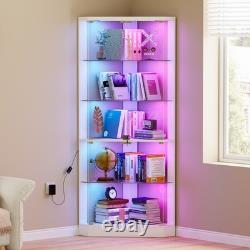 Corner Display Cabinet with RGB Lights, 5-Tiers Display Cases for Collectibles