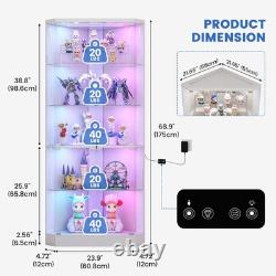 Corner Display Cabinet with RGB Lights, 5-Tiers Display Cases for Collectibles