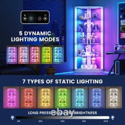 Corner Display Cabinet with RGB Lights, 5-Tiers Display Cases for Collectibles