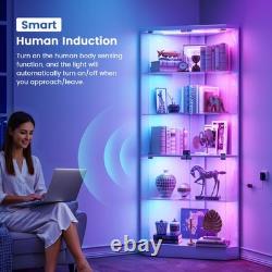 Corner Display Cabinet with RGB Lights, 5-Tiers Display Cases for Collectibles