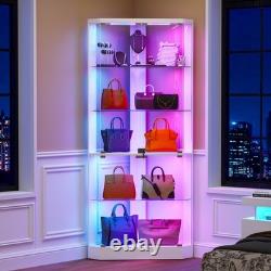Corner Display Cabinet with RGB Lights, 5-Tiers Display Cases for Collectibles