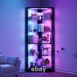 Corner Display Cabinet with RGB Lights for Figure/Trophy 5-Tier Display Case