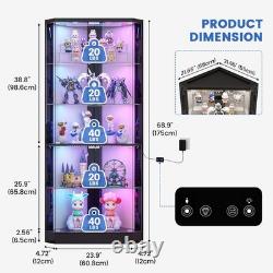 Corner Display Cabinet with RGB Lights for Figure/Trophy 5-Tier Display Case