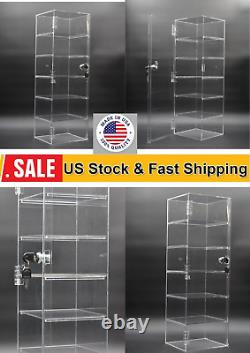 Countertop Showcase Box with Key Lock with4 REMOVABLE SHELVES Acrylic Case Display