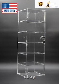 Countertop Showcase Box with Key Lock with4 REMOVABLE SHELVES Acrylic Case Display