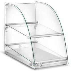 Curved Glass Dry Countertop Food Display Case 14x24x21