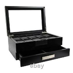 Decorebay Busy Man Luxury Watch Box Display Case and Jewelry Organizer for Men