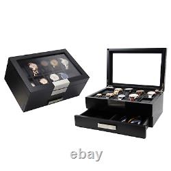 Decorebay Busy Man Luxury Watch Box Display Case and Jewelry Organizer for Men