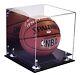 Deluxe Acrylic Full Size Basketball Display Case Mirror & Silver Risers(A001-SR)