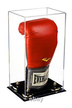Deluxe Clear Acrylic Boxing Glove Display Case with Gold Risers (A092-GR)