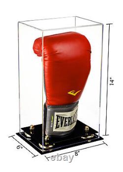 Deluxe Clear Acrylic Boxing Glove Display Case with Gold Risers (A092-GR)