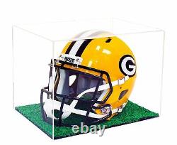 Deluxe Full Size Football Helmet Display Case Clear with Turf Bottom (A002-CTB)