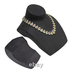 Deluxe Jewelry Display Luxury Suede Jewelry Showcase Display Set Dark Grey