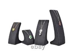 Deluxe Jewelry Display Luxury Suede Jewelry Showcase Display Set Dark Grey