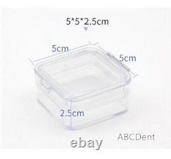 Dental Hinged Display Box Clear Membrane Storage Boxes Jewelry Teeth Show Cases