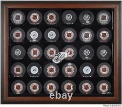 Detroit Red Wings 30-Puck Brown Display Case Fanatics