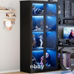 Display Cabinet with Acrylic Glass Doors and 3 Adjustable Shelves, Display Case