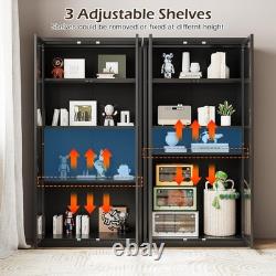 Display Cabinet with Acrylic Glass Doors and 3 Adjustable Shelves, Display Case