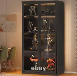 Display Cabinet with Acrylic Glass Doors and 3 Adjustable Shelves, Display Case