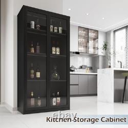 Display Cabinet with Acrylic Glass Doors and 3 Adjustable Shelves, Display Case