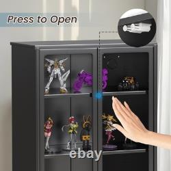 Display Cabinet with Acrylic Glass Doors and 3 Adjustable Shelves, Display Case