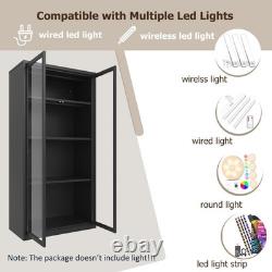 Display Cabinet with Acrylic Glass Doors and 3 Adjustable Shelves, Display Case