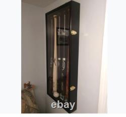 Display Case 5 Baseball Bats Collection Memorabilia Cabinet Box Wall Rack Bat