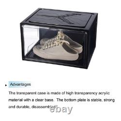 Display Case, Acrylic Box 14.2x10.4x7.9inch for Collectibles, Crafts Black 3 Pcs