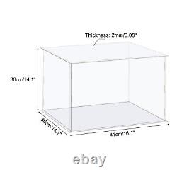 Display Case Acrylic Box Transparent Dustproof Protection Showcase 41x36x36cm