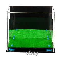 Display Case-Box with Blue Risers, Mirror, Turf Base & Wall Mount (A012)