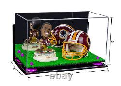 Display Case-Box with Mirror, Wall Mount, Purple Risers & Turf Base 15x8x9 (A013)