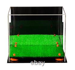 Display Case-Box with Orange Risers, Mirror, Turf Base & Wall Mount(A012)