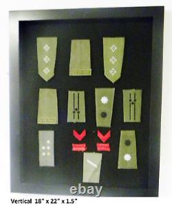 Display Case Cabinet Shadow Box for Military Police Boy Scout Navy Patches small