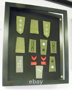 Display Case Cabinet Shadow Box for Military Police Boy Scout Navy Patches small