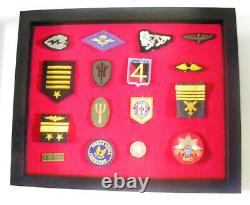 Display Case Cabinet Shadow Box for Military Police Boy Scout Navy Patches small